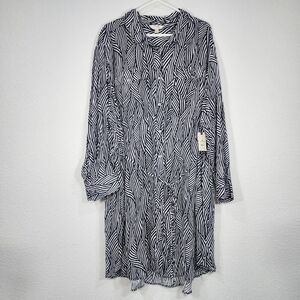 Terra & Sky Black and White Long Sleeve Dress